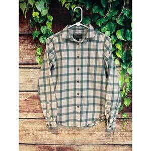 Filson Alaskan Guide Shirt 100% Cotton Blue Plaid Collar Button Up Womens S NWOT